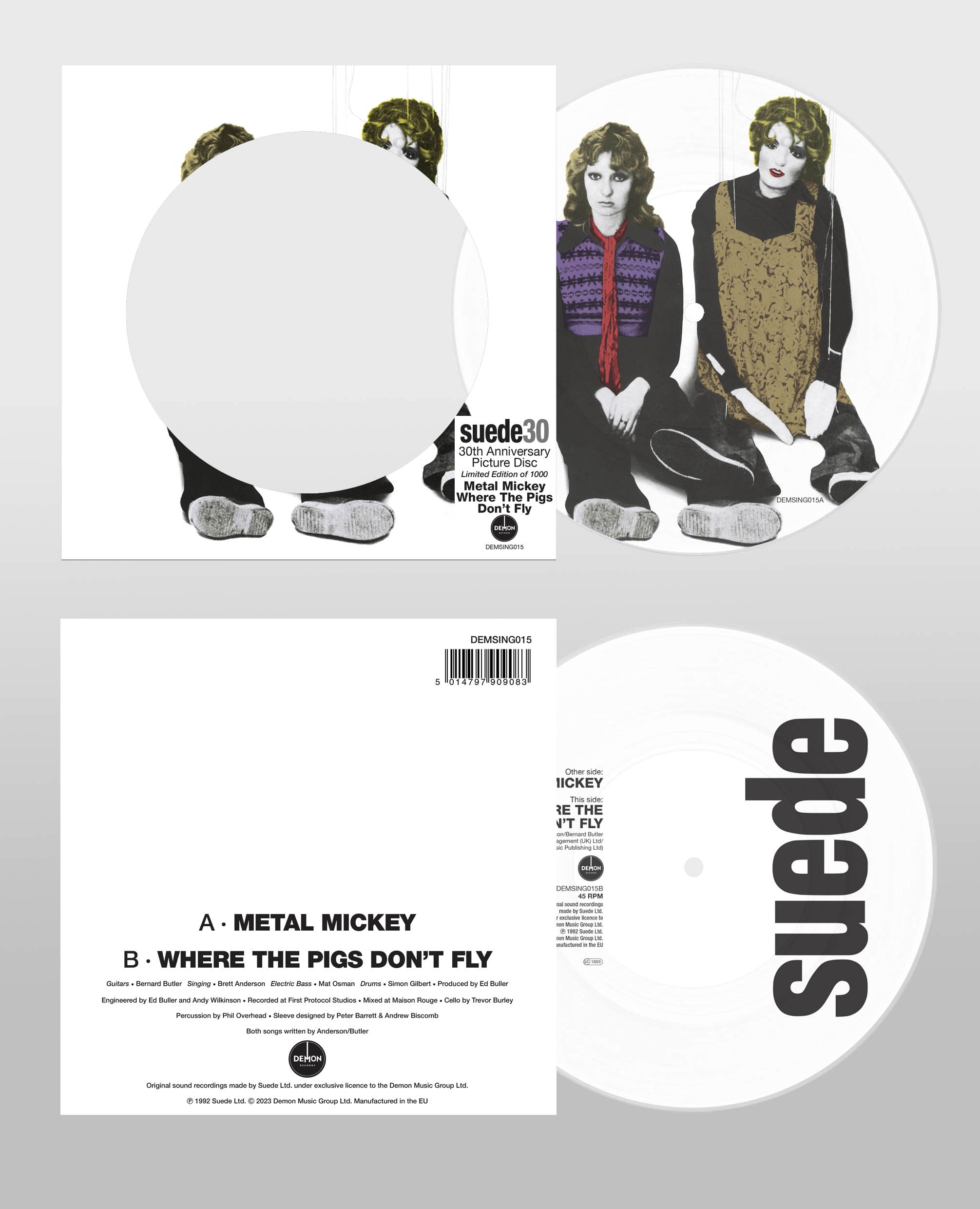 Suede / Metal Mickey 30th anniversary seven-inch picture disc