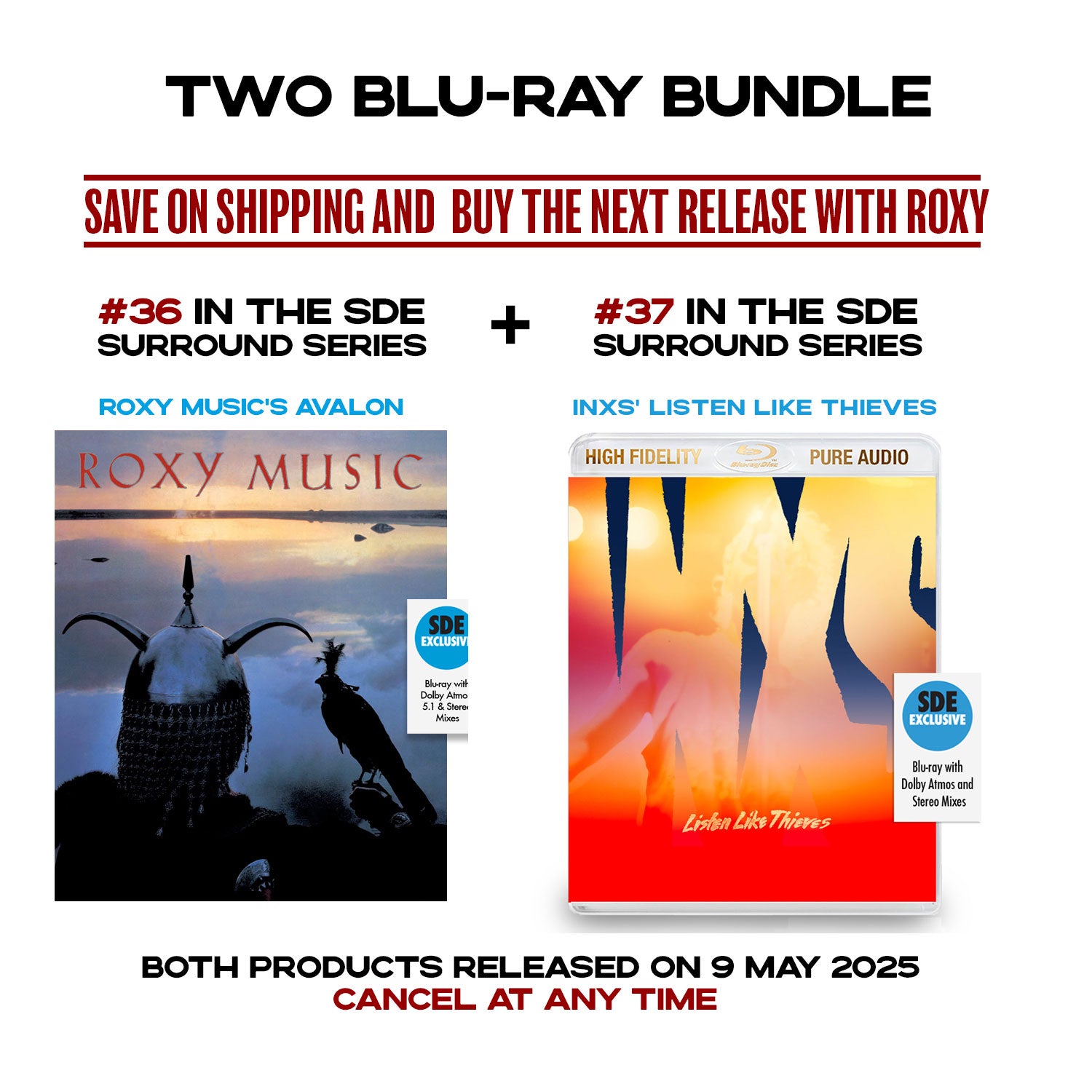 BUNDLE: #36 & #37 in the SDE Surround Series: Roxy Music / Avalon blu-ray and the next Yet To Be Announced blu-ray