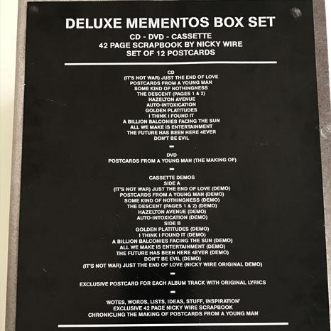 Manic Street Preachers / Postcards From A Young Man super deluxe edition 'mementos' box