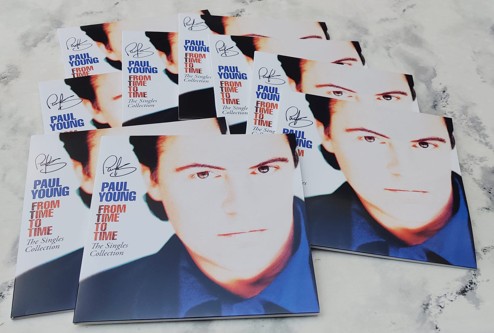 Paul Young / From Time to Time: The Singles Collection 2LP blue vinyl SIGNED by Paul Young